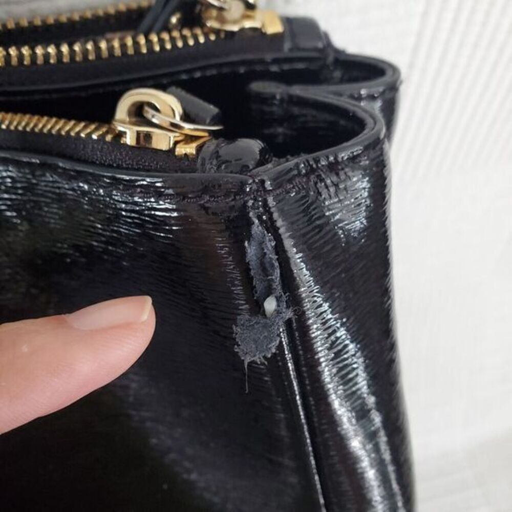 Kate Spade Large Black Leather Bag Tote READ - Picture 3 of 9